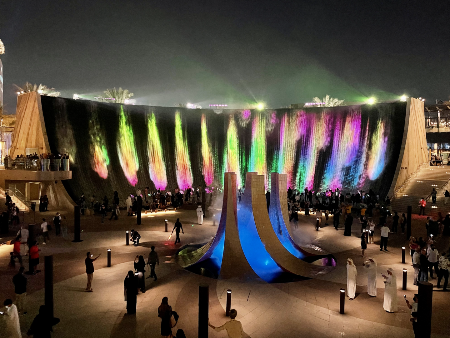 Surreal: the gravity-defying water feature at Expo 2020 Dubai
